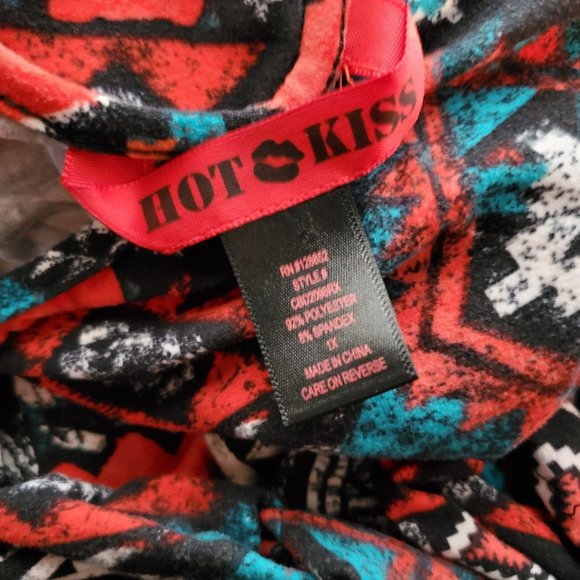 Hot Kiss Geometric Tribal Pattern Dress 1X - Picture 4 of 6